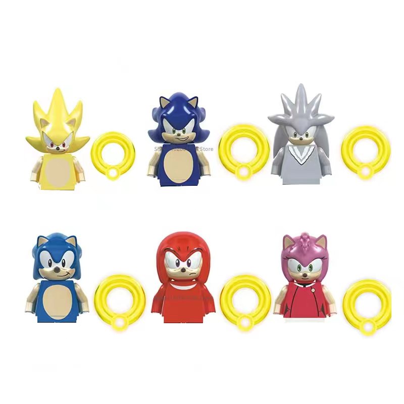 6Pcs/Set Anime Sonic Bricks Sh - огляд і ціна Model Kit Sonic